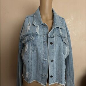 Light Blue Distressed Denim Jacket